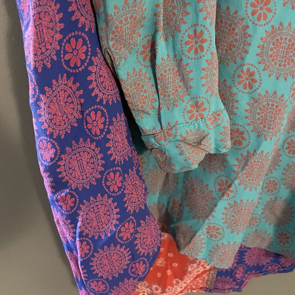 Lucy Lucy Love Shirt Blouse Top Women's Medium Boho Festival Flowy Hippie - Picture 6 of 7